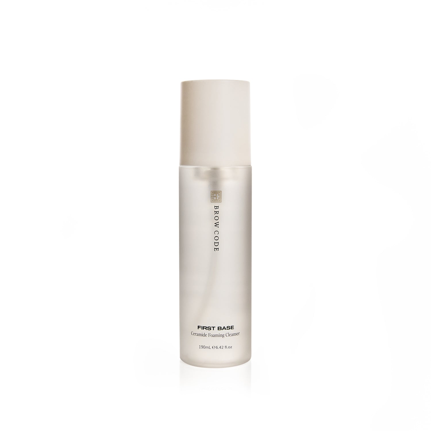 Brow Code First Base Ceramide Foaming Cleanser on a white background