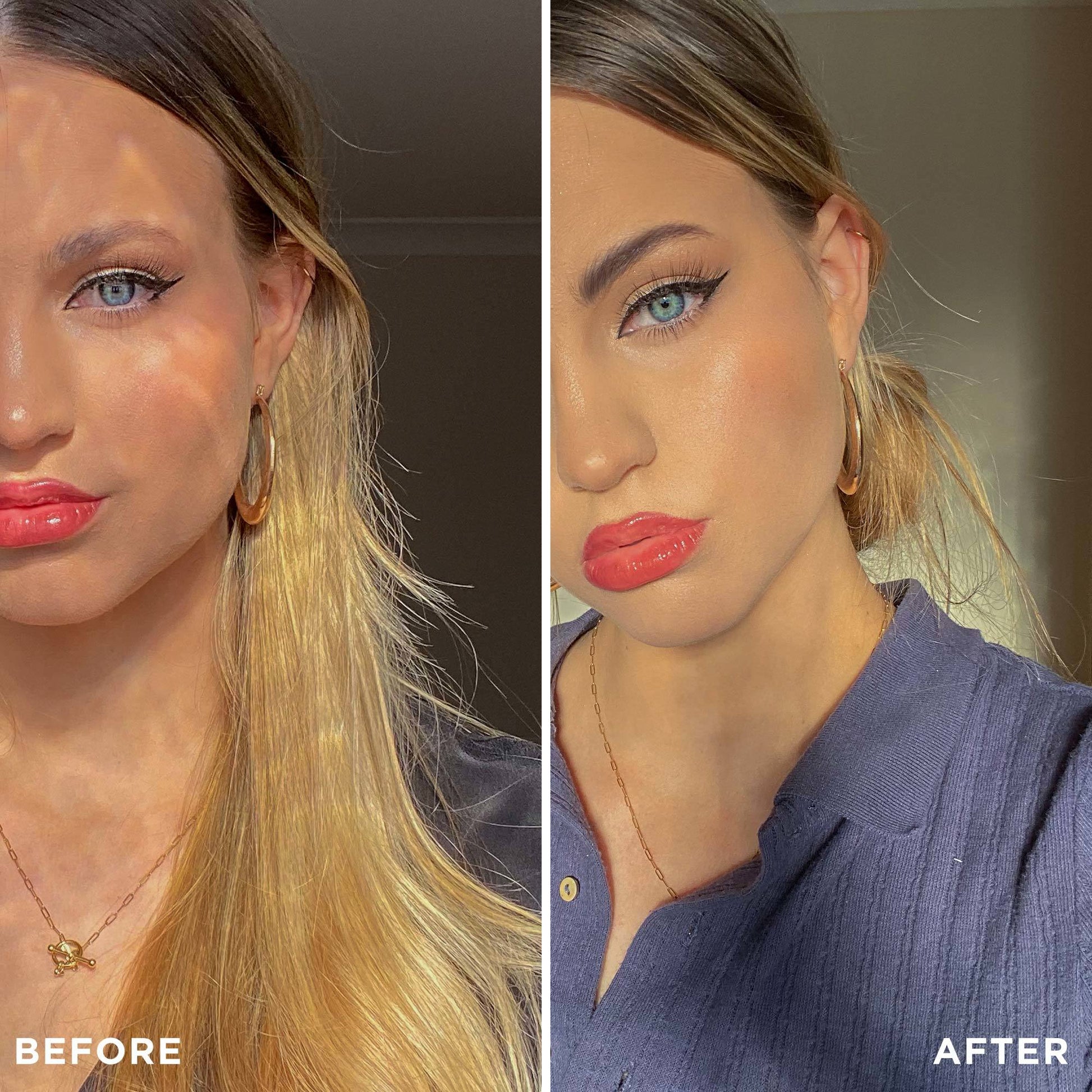 Brow Henna Powder Tester - Color-Light-Brown - Before and after