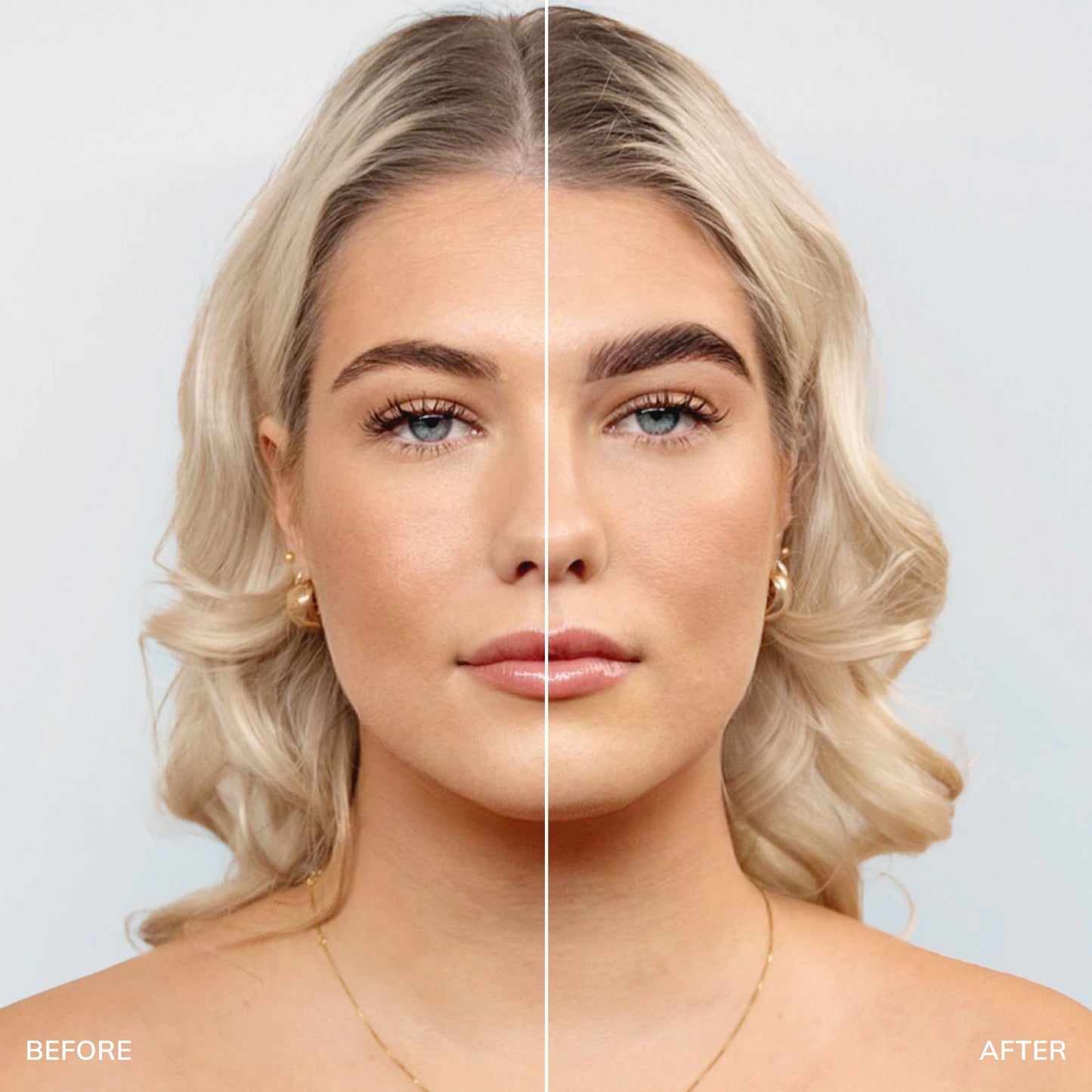 Before and after shot of model 2