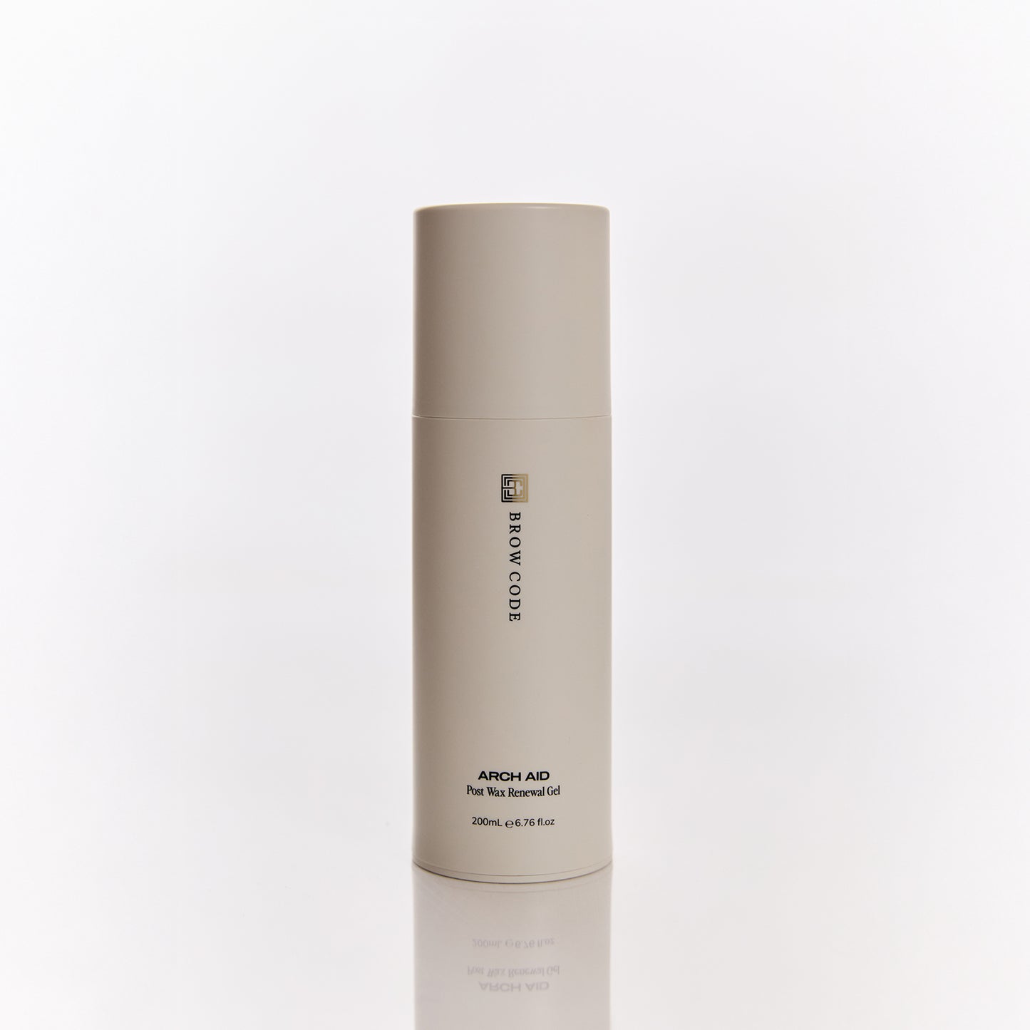 Brow Code Arch Aid Post Wax Renewal Gel on a white background