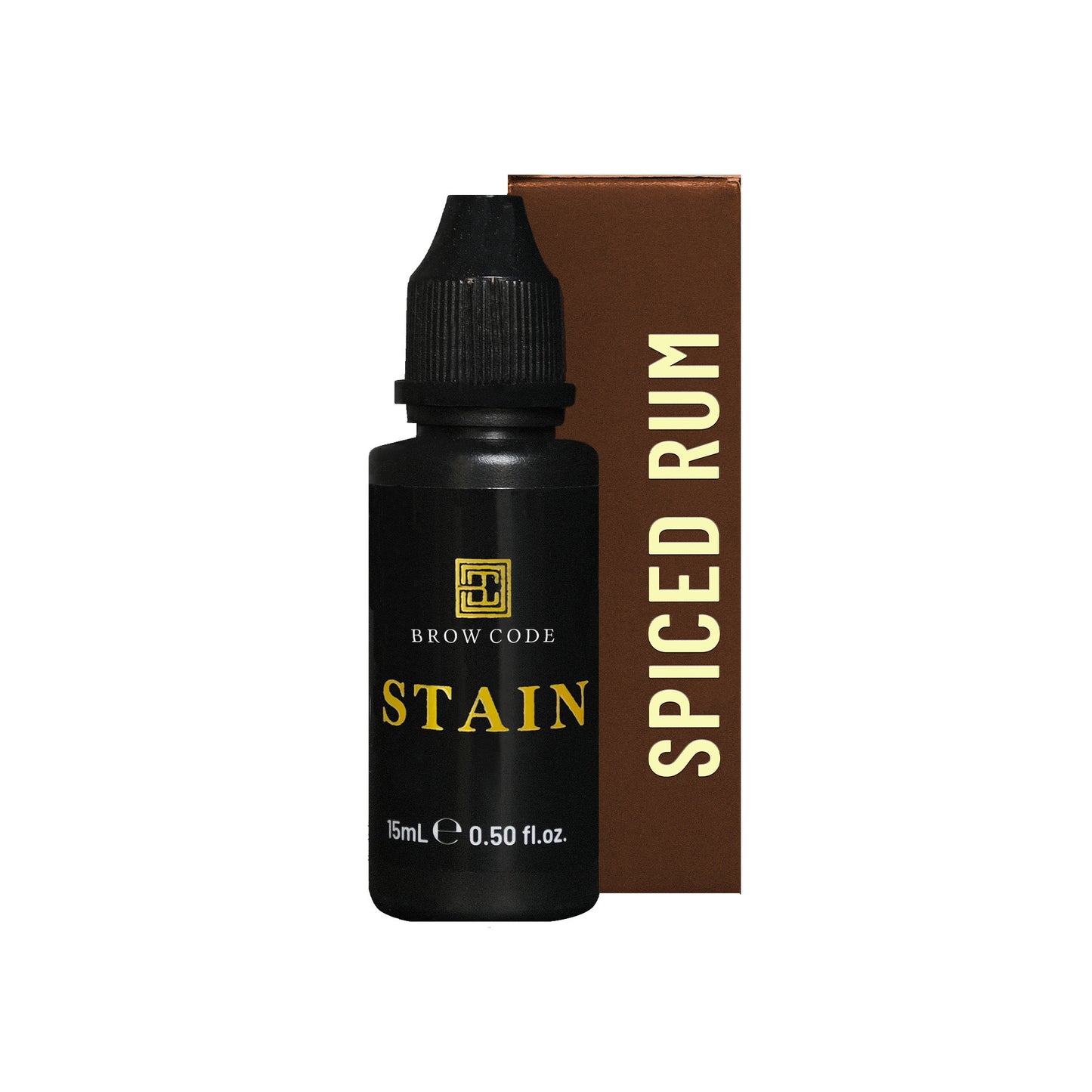 Stain Hybrid Brow Dye color-spiced-rum---red against a white background